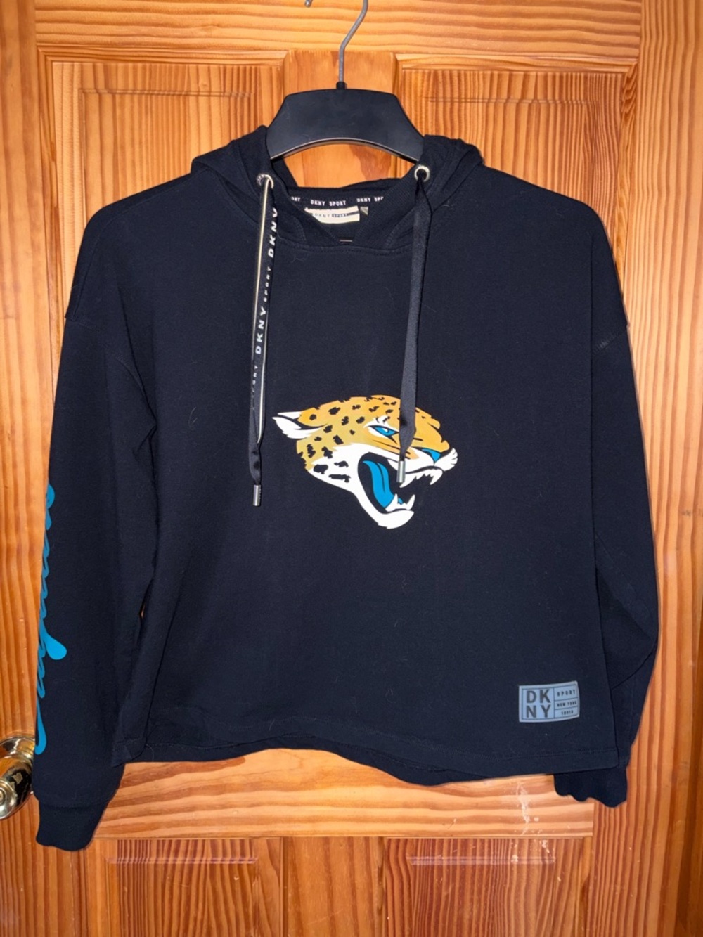 Women’s DKNY Sport NFL Jacksonville Jaguars Hooded Sweatshirt Black - Size Small